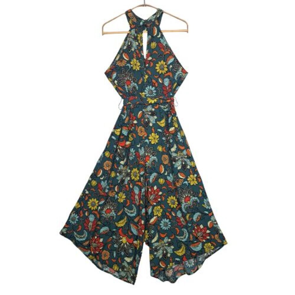 Anthropologie Geneva Halter Wide-Leg Jumpsuit with Belt - Picture 3 of 12